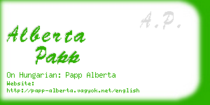 alberta papp business card